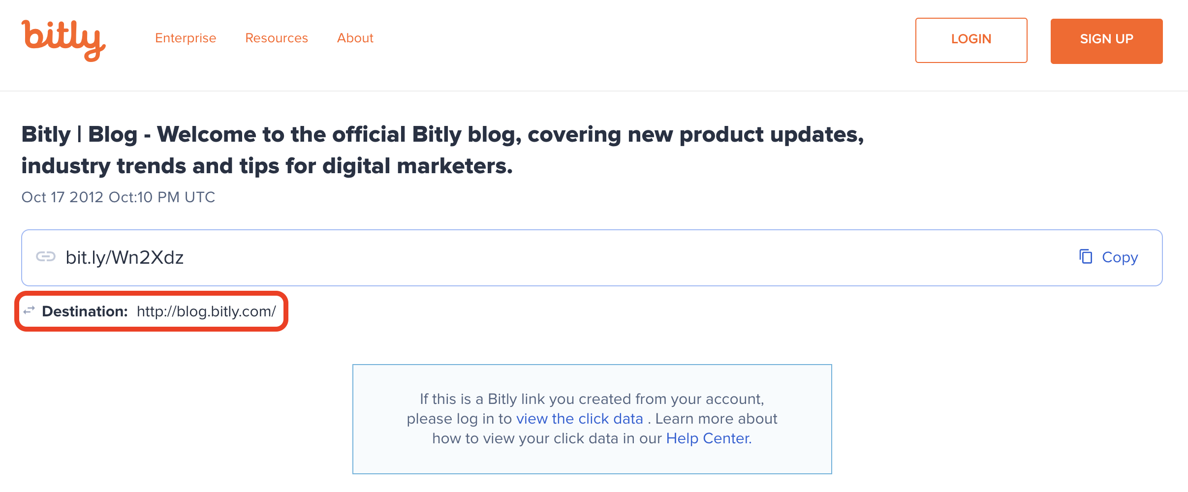 Can I check a Bitly link's destination before clicking on it? – Bitly  Support