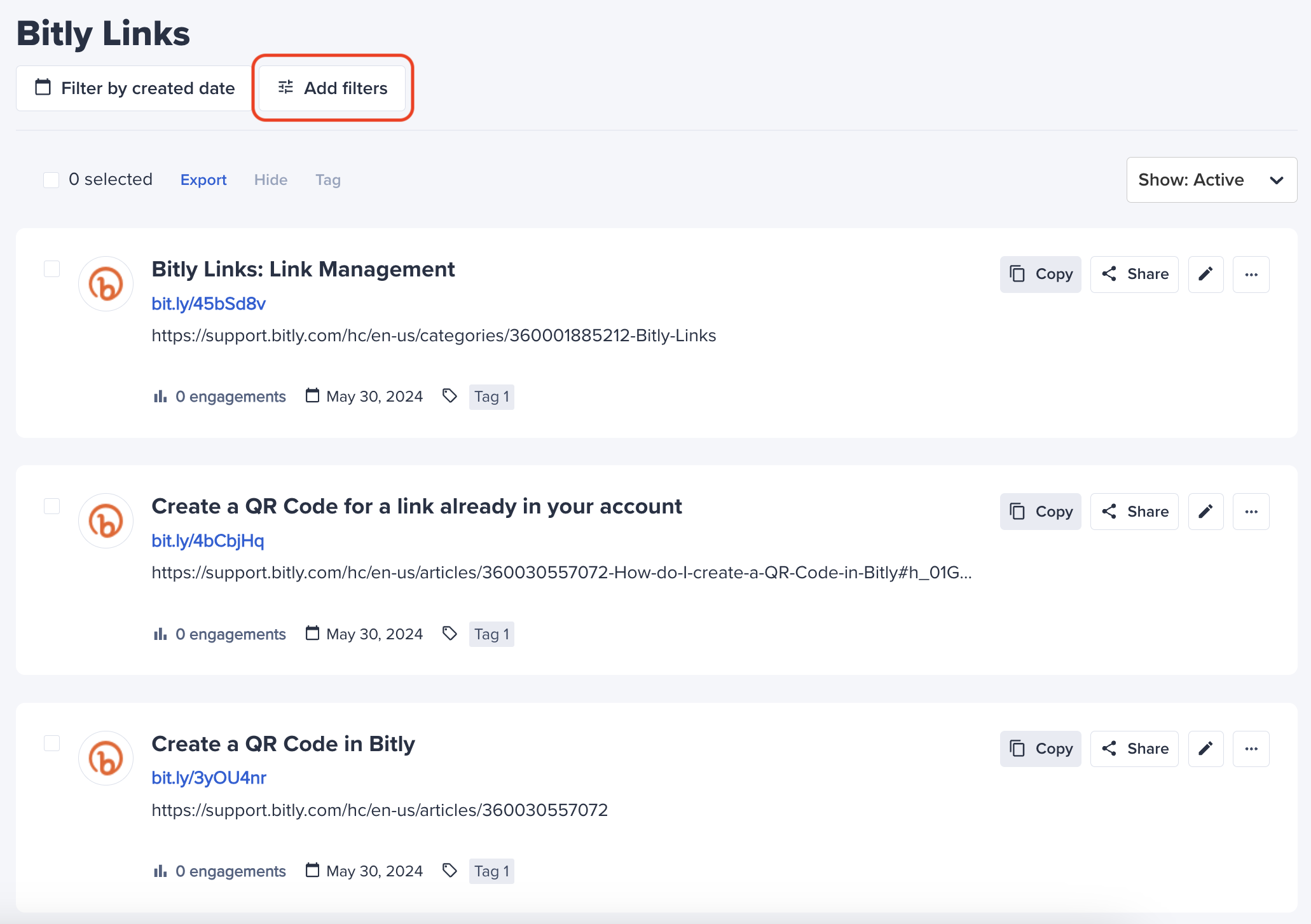 Bitly link list add filters.png