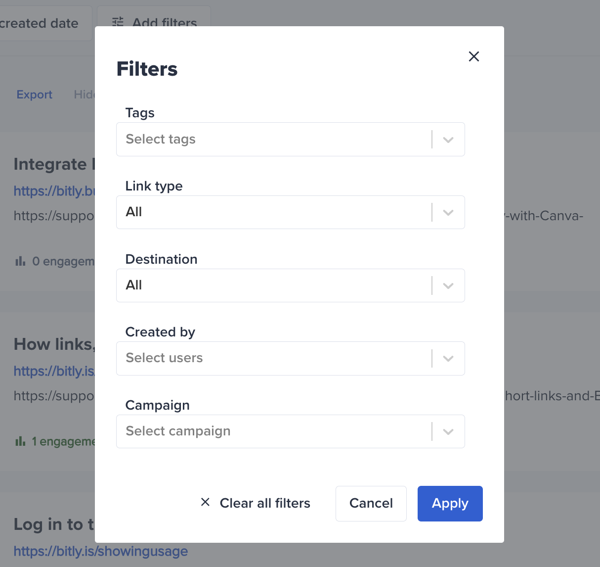 How do I find links in my account? Bitly Support