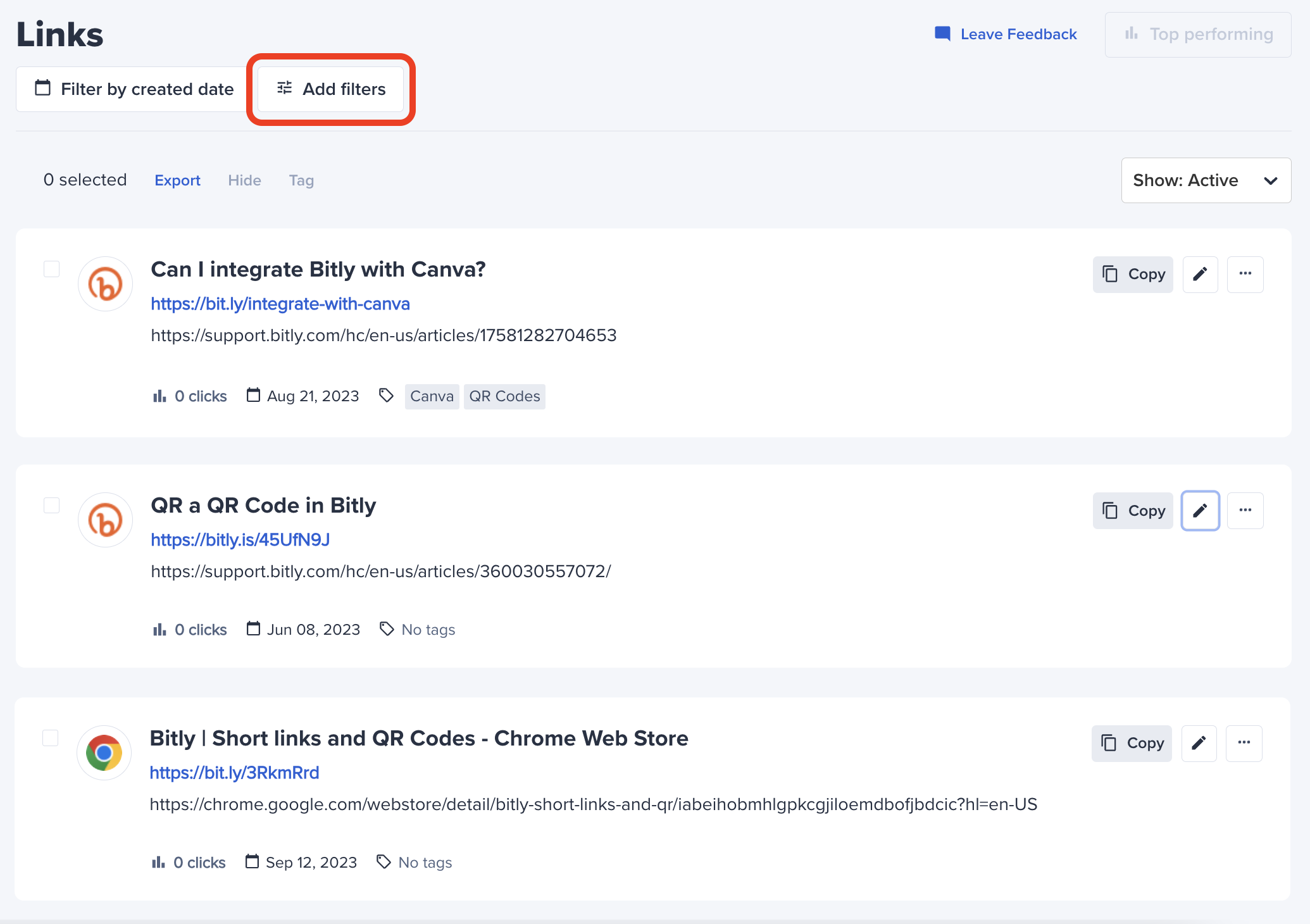 Bitly link list add filters.png