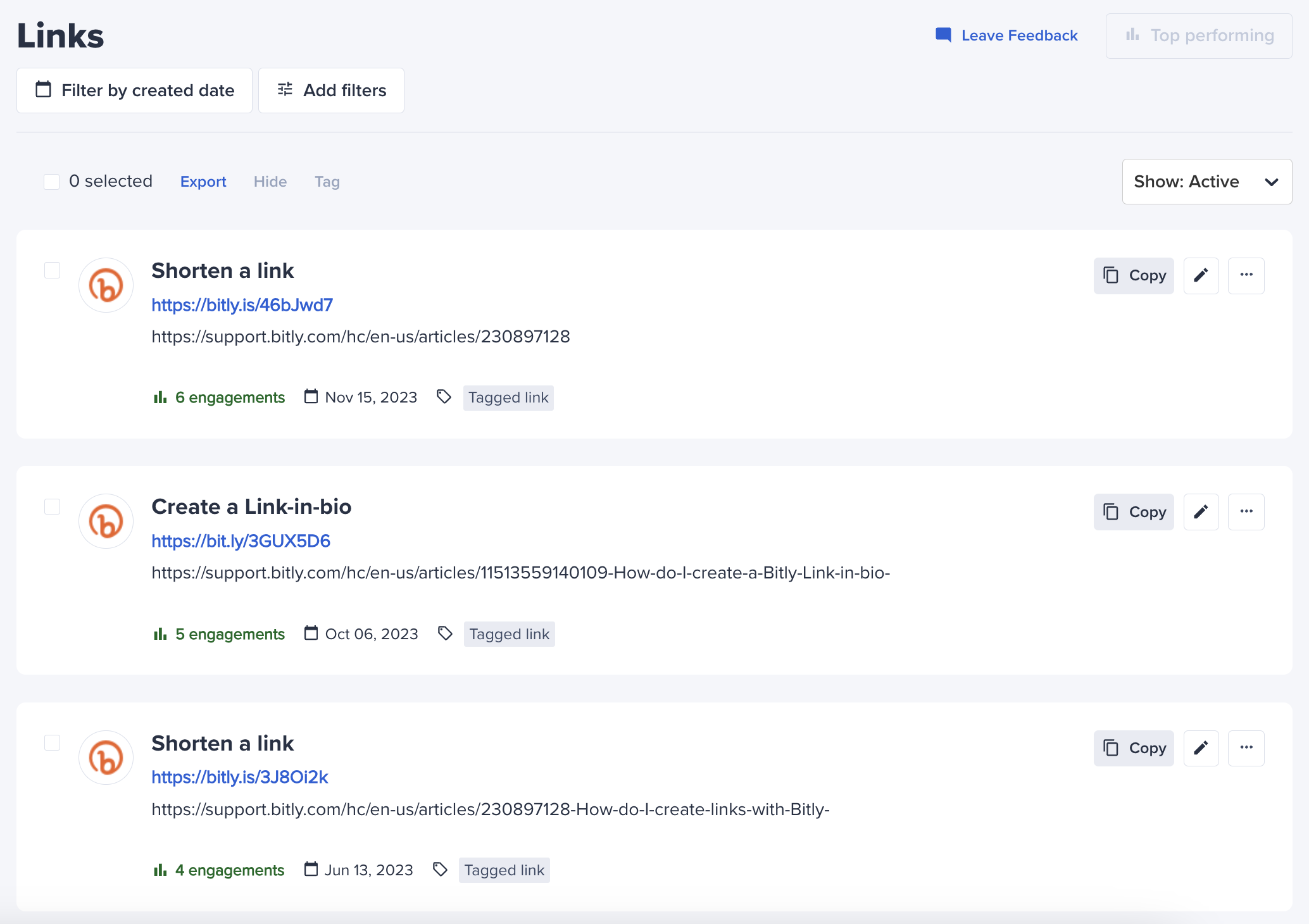 Bitly new Links page.png