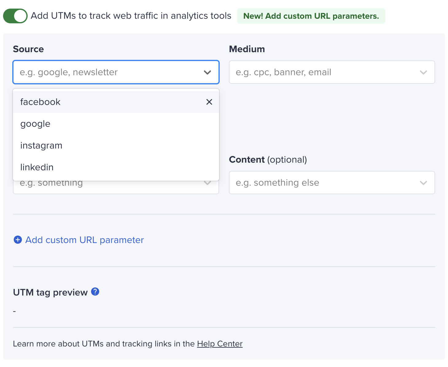 Bitly used saved UTM.png
