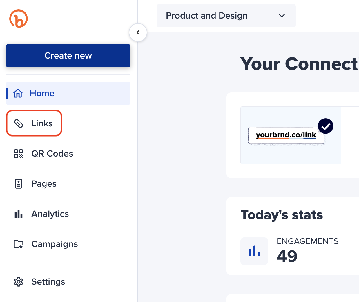 Bitly Links menu global.png