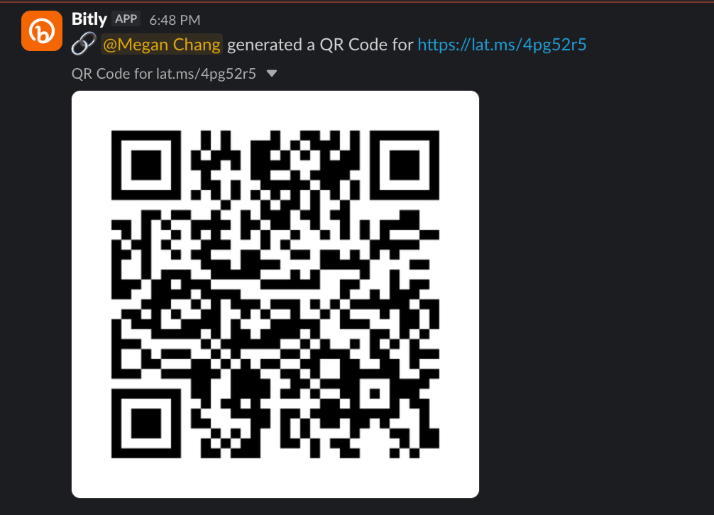 Página de resumen de creación de códigos QR en Slack.png