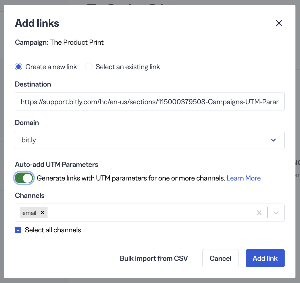 Bitly Campaign Select UTM.png