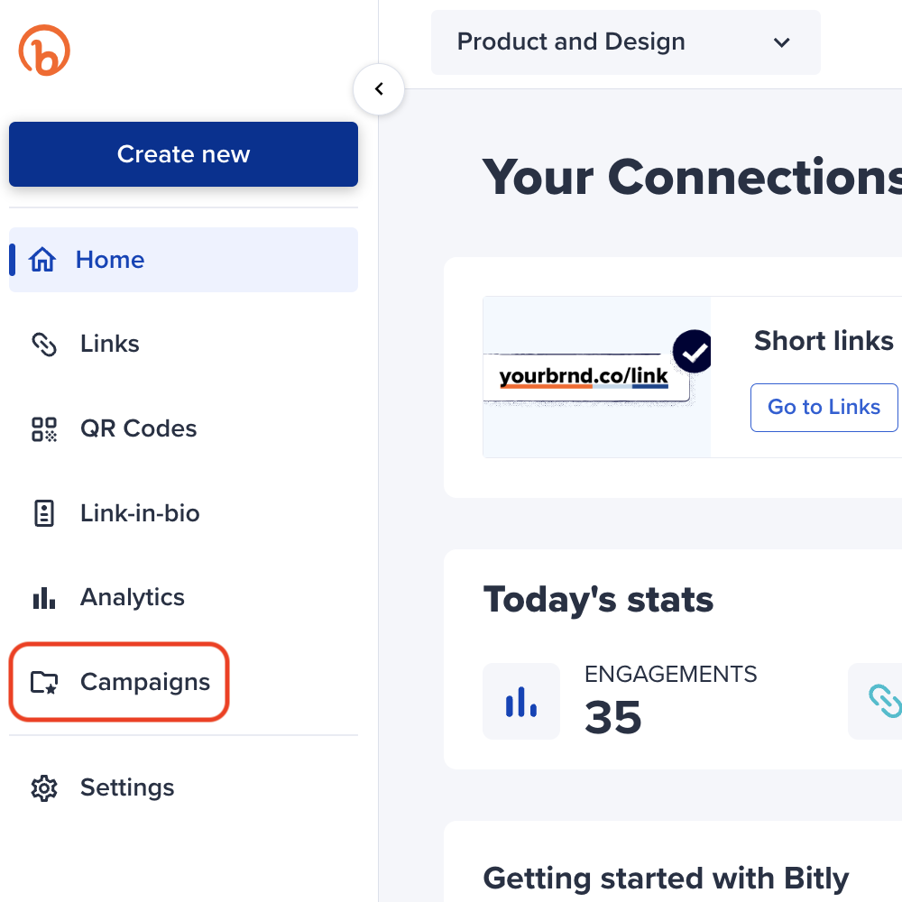 Lista de Bitly Codes con el icono de editar marcado.