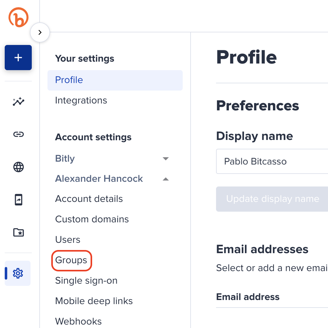 Lista de Bitly Codes con el icono de editar marcado.